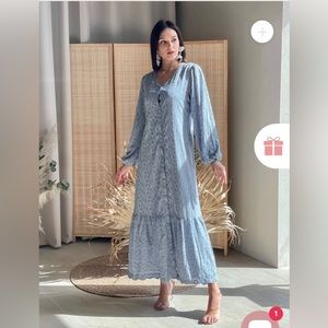 New Maxi dress. Full sleeves. Pockets. Cotton. Small. Summer dress BTS